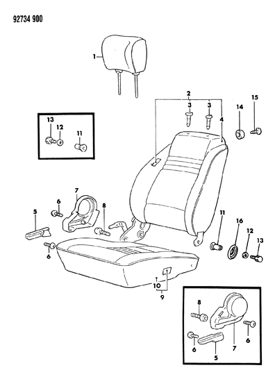 1992 Dodge Ram 50 Front Seat Bucket Diagram