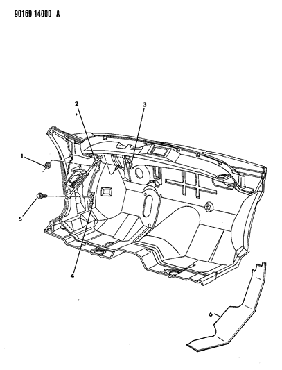 1990 Chrysler Imperial Brace Dash Panel To Cowl Diagram