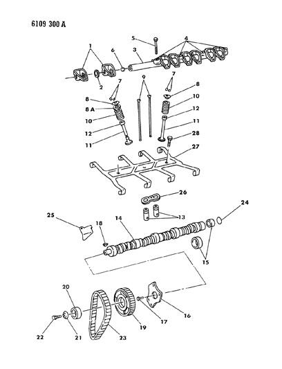 1986 Chrysler Fifth Avenue Camshaft & Valves Diagram