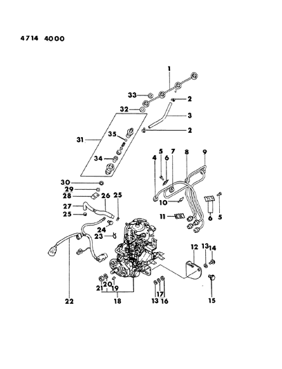 1984 Dodge Ram 50 Fuel Injection Pump & Nozzle Diagram