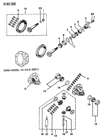 1986 Jeep Comanche Differential & Gears Diagram 4