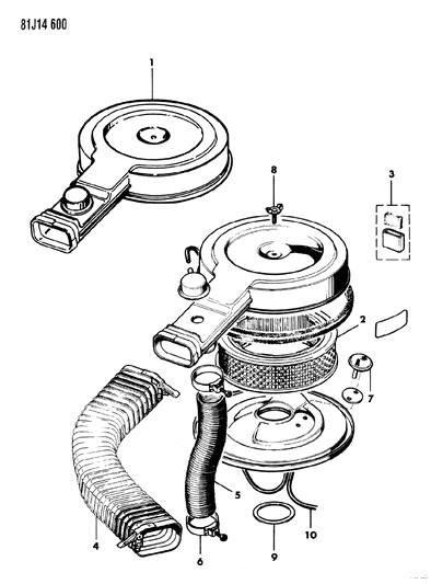 1985 Jeep Wrangler Air Cleaner Diagram 3