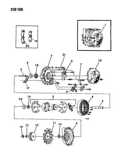 1988 Chrysler LeBaron Base Alternator Diagram 3