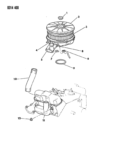 1988 Dodge Ram Van Air Cleaner Diagram 1