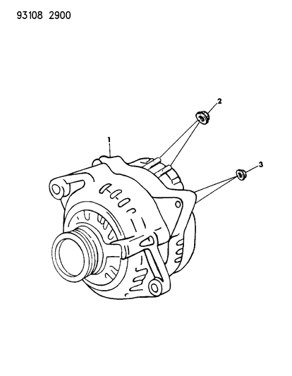 1993 Chrysler LeBaron Alternator & Pulley Diagram