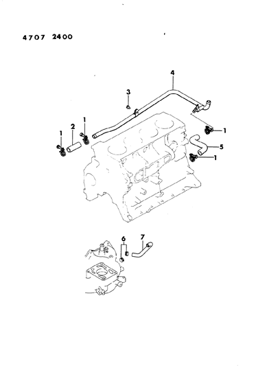 1984 Dodge Conquest Water Hose & Pipe Diagram