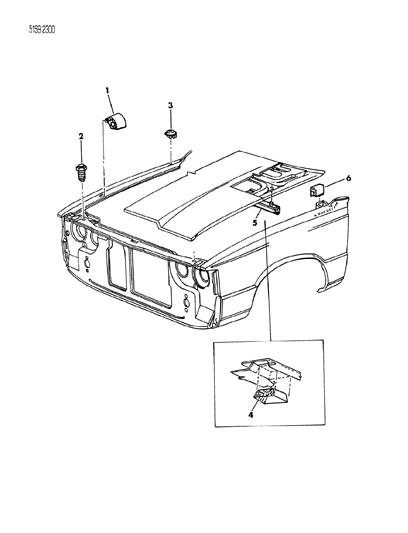 1985 Dodge 600 Bumpers Plugs Fender Hood Diagram