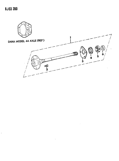 1989 Jeep Wrangler Shaft - Rear Axle Diagram 2