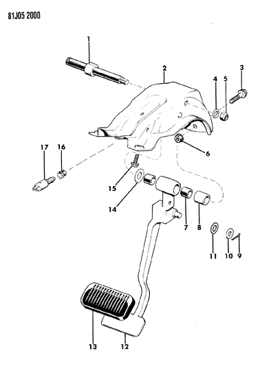 1985 Jeep J20 Brake Pedal Diagram