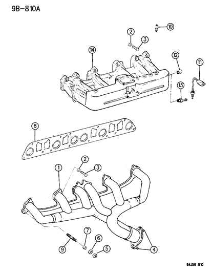 1995 Jeep Grand Cherokee Intake Manifold Diagram for 53010237