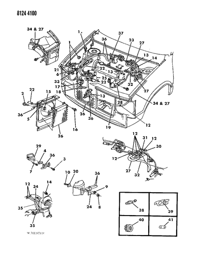 1988 Dodge Caravan Nut-A/C SUCT Hose Clamp Diagram for 6101444