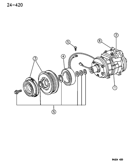 1994 Jeep Grand Cherokee Compressor, Air Conditioning Diagram