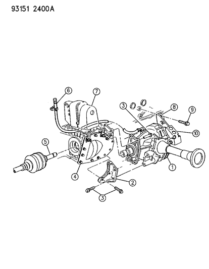 1993 Chrysler Town & Country Power Transfer Unit Mounting Diagram
