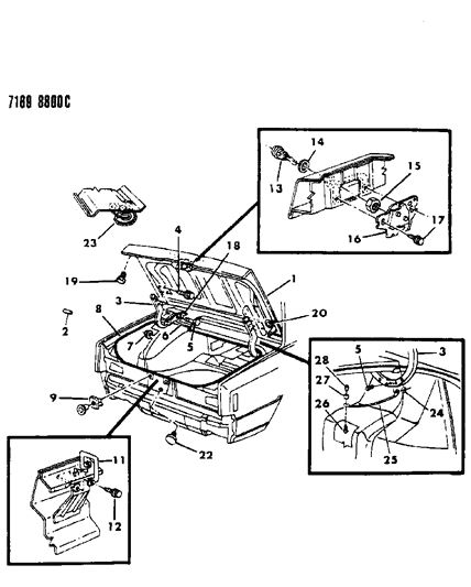 1987 Dodge Aries Deck Lid Diagram