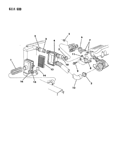 1986 Chrysler Laser Air Cleaner Diagram 1