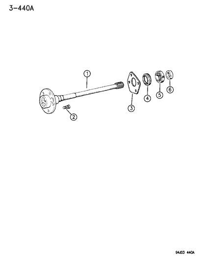 1994 Jeep Grand Cherokee Shaft - Rear Axle Diagram 2