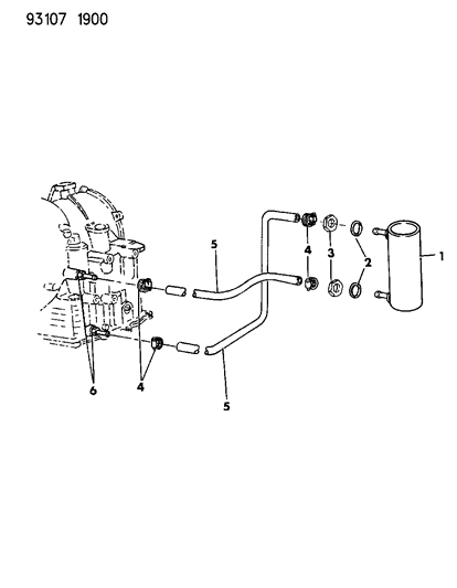 1993 Chrysler LeBaron GTC Oil Cooler - Water Cooled Diagram