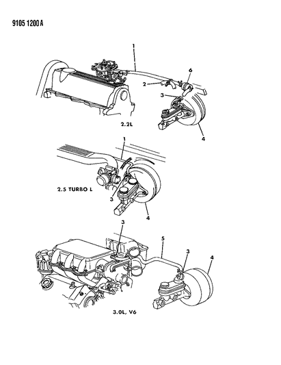 1989 Dodge Spirit Booster, Power Brake Diagram