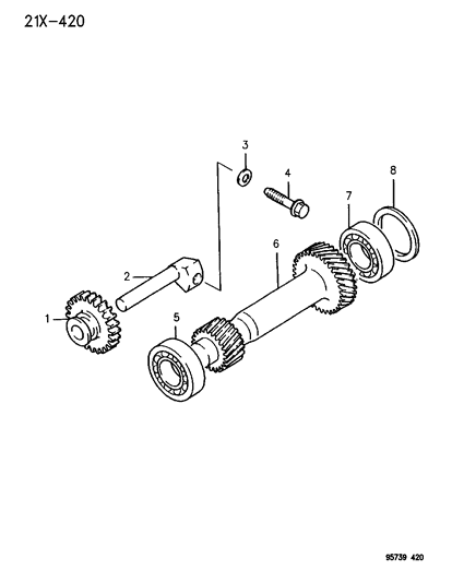 1996 Dodge Stealth Idler Gear & Output Shaft Diagram