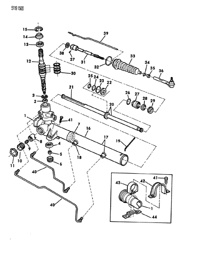 1985 Chrysler LeBaron Base Gear - Rack & Pinion, Power & Attaching Parts Diagram 2