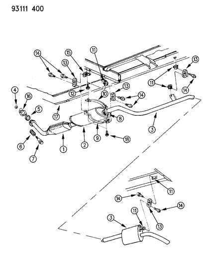 1993 Dodge Caravan Exhaust System Diagram 3