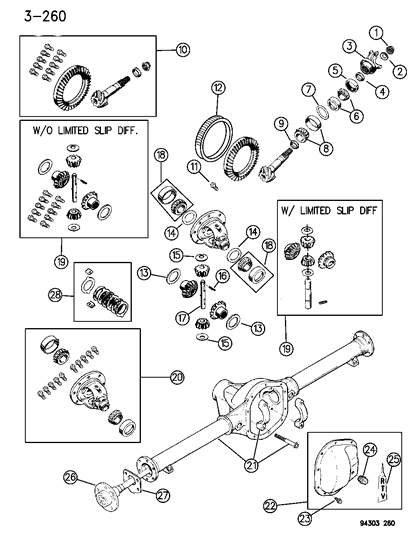 1995 Dodge Ram 3500 Axle, Rear, With Differential And Carrier Diagram