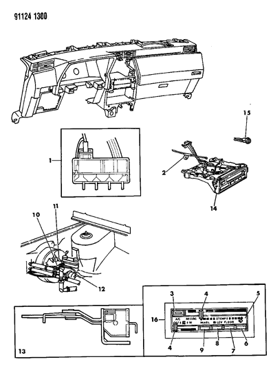 1991 Chrysler LeBaron Control, Air Conditioner Diagram
