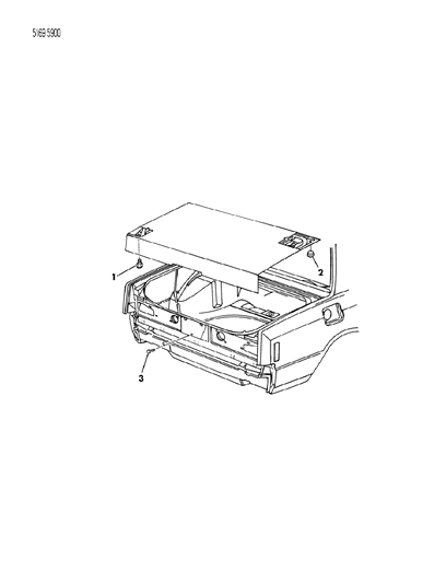 1985 Chrysler LeBaron Base Bumpers Plugs Deck Lid Diagram