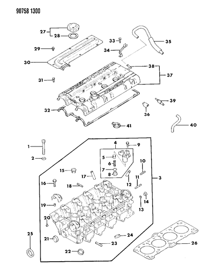 1990 Dodge Colt Cylinder Head Diagram 2