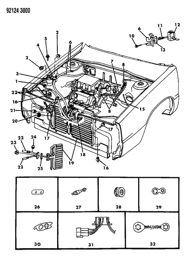 1992 Dodge Dynasty Plumbing - A/C & Heater Diagram 1