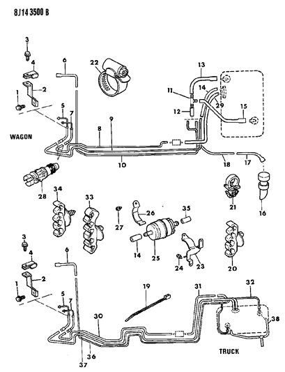 1988 Jeep Wrangler Strap Diagram for 56001144