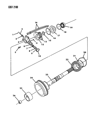 1989 Dodge Ram Van Governor & Output Shaft Diagram