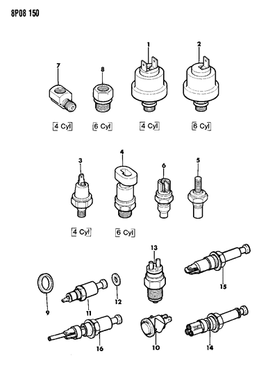 1991 Dodge Monaco Sending Unit, Oil W/Gauge Diagram for 33004291