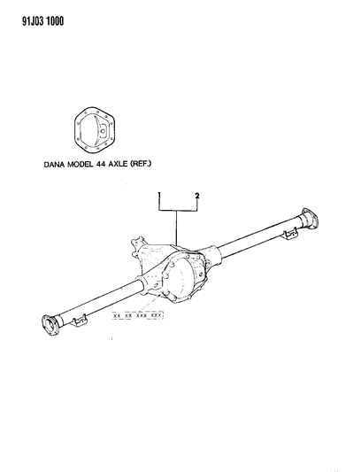 1991 Jeep Comanche Axle Assembly, Rear Diagram 2