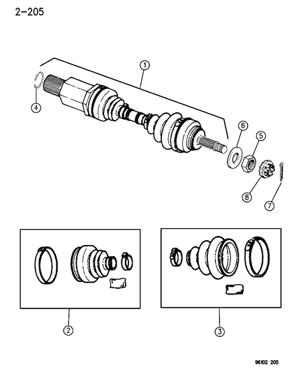 1996 Dodge Neon Shaft - Front Drive Diagram