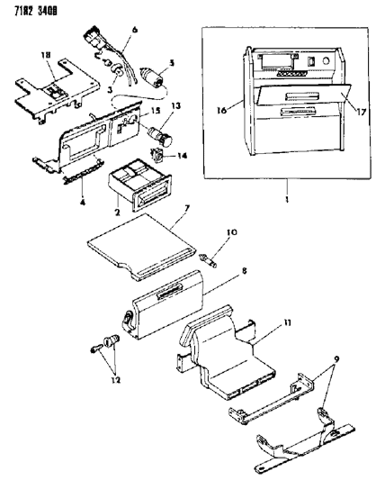 1987 Dodge Grand Caravan Instrument Panel Console Diagram