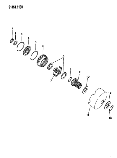 1991 Dodge Dynasty Gears - Front Annulus & Sun Diagram