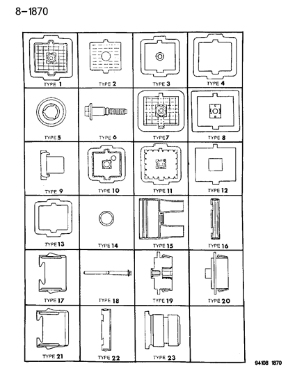 1994 Dodge Grand Caravan Bulkhead Connectors & Components Diagram