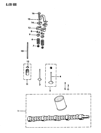 1987 Jeep J20 Camshaft & Valves Diagram 3