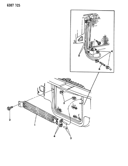 1987 Dodge Dakota Oil Cooler - Auxiliary Diagram