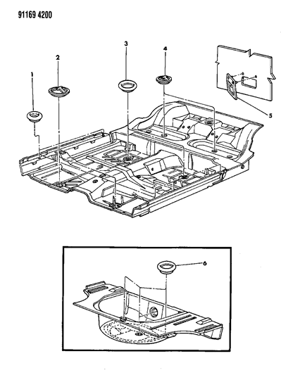 1991 Chrysler LeBaron Plugs Floor Pan Diagram