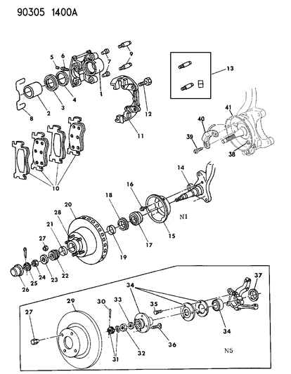 1991 Dodge Dakota Muffler Diagram for 4419850