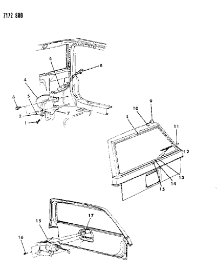 1987 Chrysler Town & Country Liftgate Wiper & Washer System Diagram