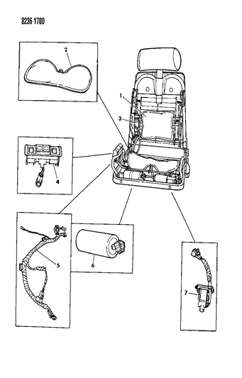 1988 Dodge Daytona Lumbar & Thigh Support - Electric Diagram
