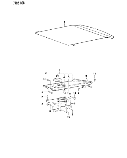 1987 Chrysler Conquest Panel Rear Shelf Diagram