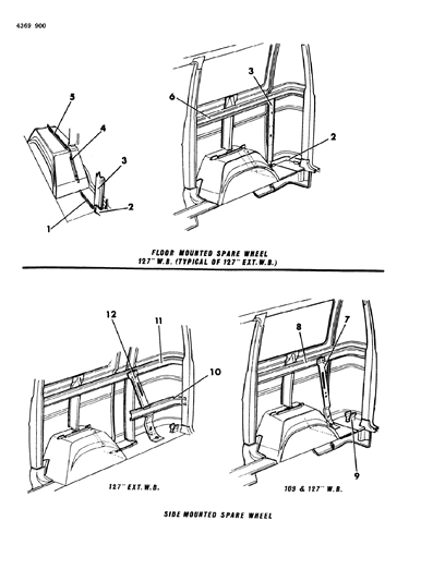 1985 Dodge Ram Wagon Supports & Channels Diagram