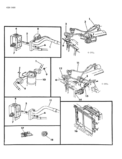 1985 Dodge Ramcharger Plumbing - A/C Diagram