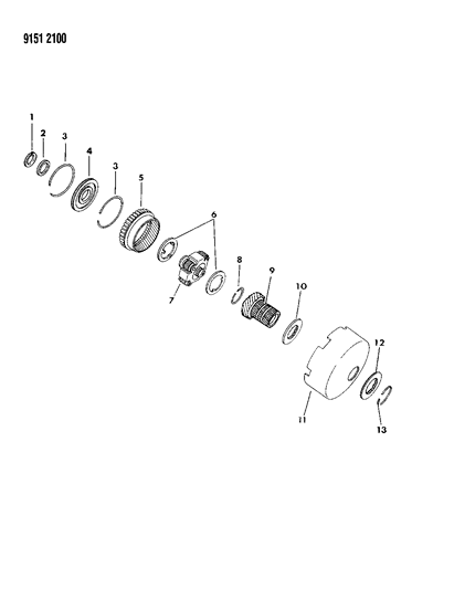 1989 Dodge Aries Gears - Front Annulus & Sun Diagram