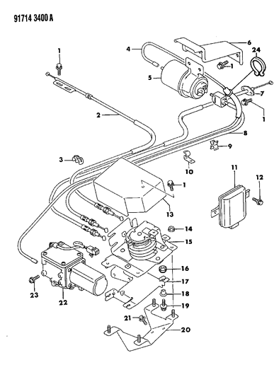 1991 Dodge Stealth SPACER-Accelerator Control Diagram for MB539492