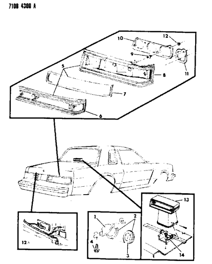 1987 Dodge Diplomat Lamps & Wiring - Rear Diagram